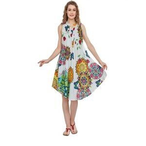 Seven Islands New York Sleeveless Dress Colorful Casual Bohemian Style Sz‎ XL